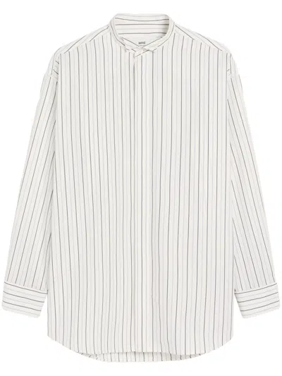 Ami Alexandre Mattiussi Ami Oversized Off White Blue Shirt