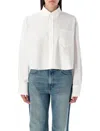 Ami Alexandre Mattiussi Oversized Cropped Shirt Shirts White In White