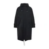 Ami Alexandre Mattiussi Long Hooded Parka With Drawstring And Pockets In Black