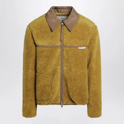 AMI ALEXANDRE MATTIUSSI AMI PARIS ACID GREEN SHEARLING BOMBER MEN