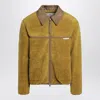 Ami Alexandre Mattiussi Ami Paris Ami Yellow Shearling Jacket With Contrast Collar In Multi