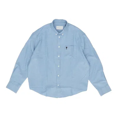 Ami Alexandre Mattiussi Ami Paris Adc Blue Cotton Long Sleeve Shirt