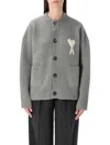 Ami Alexandre Mattiussi Ami De Caur Alpaca And Wool-blend Cardigan In Gray