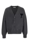 Ami Alexandre Mattiussi Ami Dark Grey Wool Cardigan In Multi