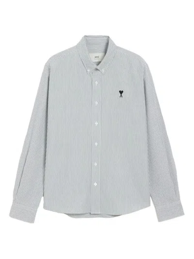 Ami Alexandre Mattiussi Ami Paris Adc Classic Black Cotton Shirt In White