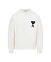 Ami Alexandre Mattiussi Ami Paris White Ami De Coeur Sweater Men In White