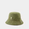 Ami Alexandre Mattiussi Ami Paris Adc Embroidery Bucket Hat In Brown