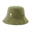 Ami Alexandre Mattiussi Ami Paris Adc Embroidery Bucket Hat In Green
