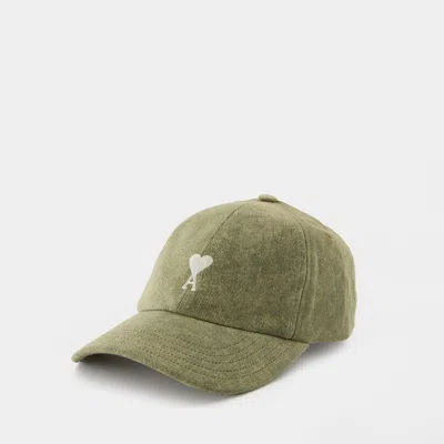 Ami Alexandre Mattiussi Ami Paris Adc Embroidery Cap In Brown