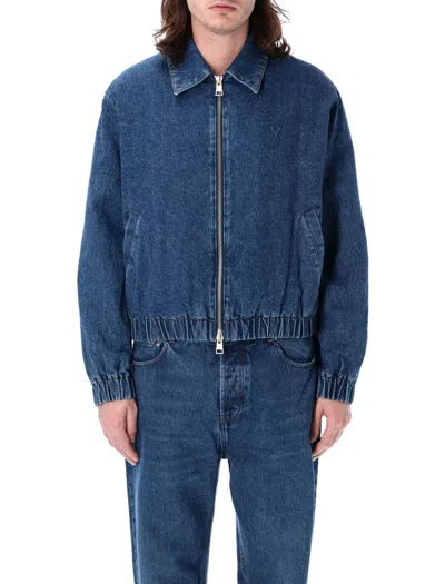Ami Alexandre Mattiussi Ami Paris Adc Padded Denim Jacket In Blue