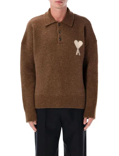 Ami Alexandre Mattiussi Ami Paris Adc Polo In Burgundy