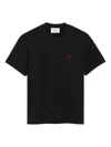 Ami Alexandre Mattiussi Ami Paris Ami De Coeur Organic Cotton T-shirt In Black