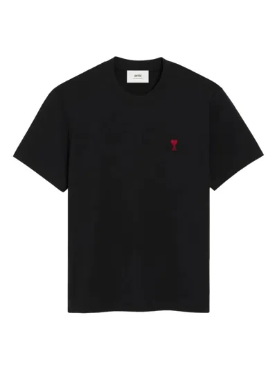 Ami Alexandre Mattiussi Ami Paris Adc Tshirt Rouge In Black