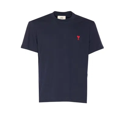 Ami Alexandre Mattiussi Ami Paris Men T-shirt With Logo In Blue