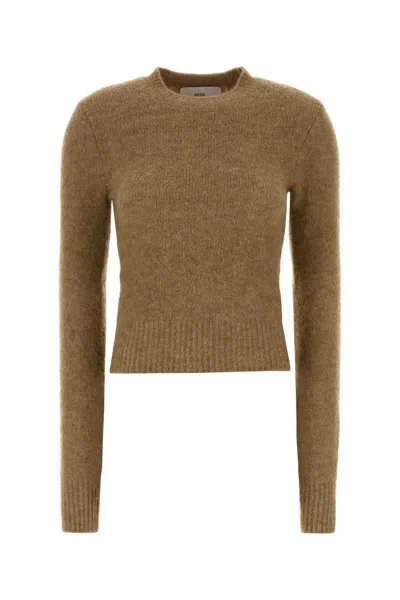Ami Alexandre Mattiussi Ami Paris Alpaga Sweater In Neutral
