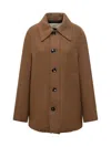 Ami Alexandre Mattiussi Ami Paris  Camel Wool Jacket With Buttons In Brown