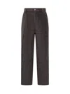 Ami Alexandre Mattiussi Ami Paris Grey Corduroy Wide-leg Trousers Ami Paris In Brown