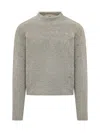Ami Alexandre Mattiussi Ami Paris  Wool Sweater With Logo In Gray