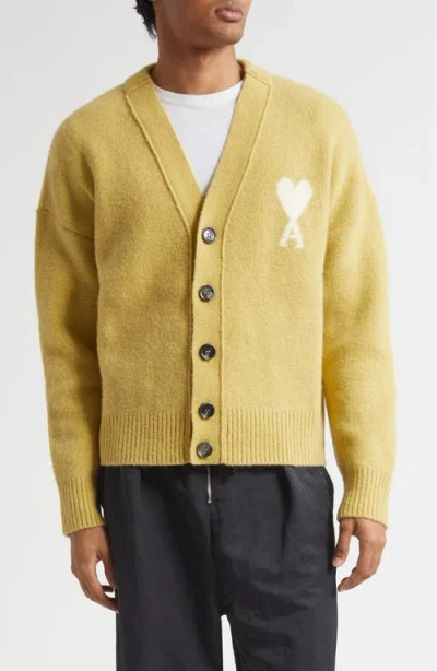 AMI ALEXANDRE MATTIUSSI AMI PARIS AMI DE COEUR ALPACA BLEND V-NECK CARDIGAN