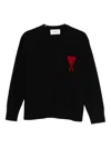 Ami Alexandre Mattiussi Ami Paris Ami De Coeur Wool Sweater In Black