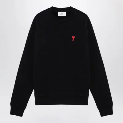 Ami Alexandre Mattiussi Ami Paris Ami De Coeur Black Crew-neck Sweatshirt Women