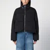 Ami Alexandre Mattiussi Black Down Jacket With Adc Embroidery And Removable Hood In Tech Fabric Woman In Black