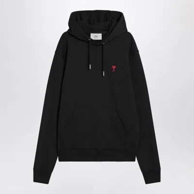 AMI ALEXANDRE MATTIUSSI AMI PARIS  AMI DE COEUR BLACK HOODIE