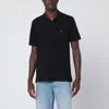 Ami Alexandre Mattiussi Ami Paris Men Black Polo Shirt With Adc Embroidery At The Front In Cotton Man In Black