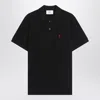 Ami Alexandre Mattiussi Ami Paris Men Black Polo Shirt With Adc Embroidery At The Front In Cotton Man
