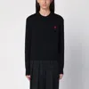 Ami Alexandre Mattiussi Ami Paris Ami De Coeur Fleece Sweatshirt In Black