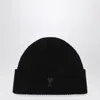 Ami Alexandre Mattiussi Ami Paris Ami De Coeur Black Wool Hat Men In Black