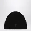 Ami Alexandre Mattiussi Ami Paris Ami De Coeur Black Wool Hat Men In Black