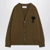 Ami Alexandre Mattiussi Ami Paris Ami De Coeur Bronze Cardigan