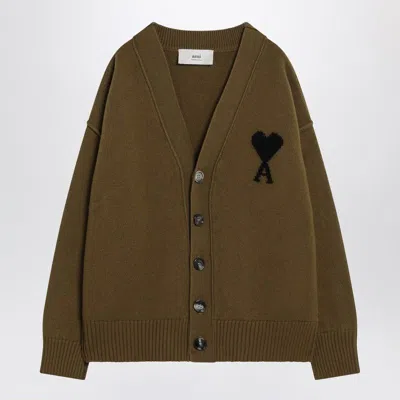 AMI ALEXANDRE MATTIUSSI AMI PARIS  AMI DE COEUR BRONZE CARDIGAN