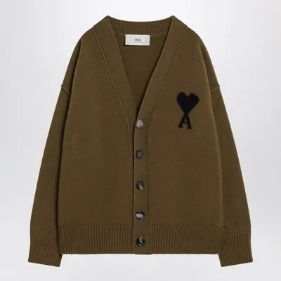 AMI ALEXANDRE MATTIUSSI AMI PARIS AMI DE COEUR BRONZE CARDIGAN WOMEN