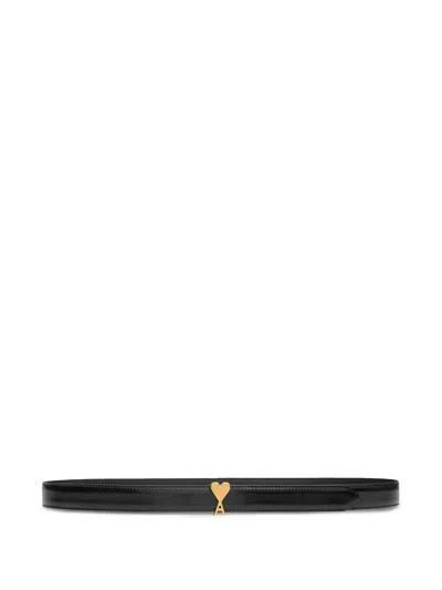 Ami Alexandre Mattiussi Ami Paris Ami De Coeur Buckle Belt In Metallic