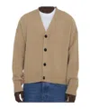 Ami Alexandre Mattiussi Ami Paris Ami De Coeur Buttton-up Cardigan In Nude