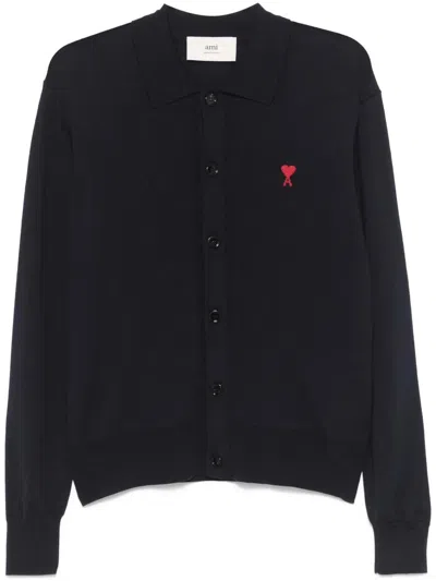 Ami Alexandre Mattiussi Ami Paris Ami De Coeur Cardigan In Black