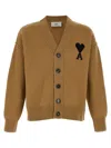 Ami Alexandre Mattiussi Ami Paris 'ami De Coeur' Cardigan In Brown
