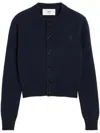 Ami Alexandre Mattiussi Ami De Coeur Cashmere Cardigan In Blue