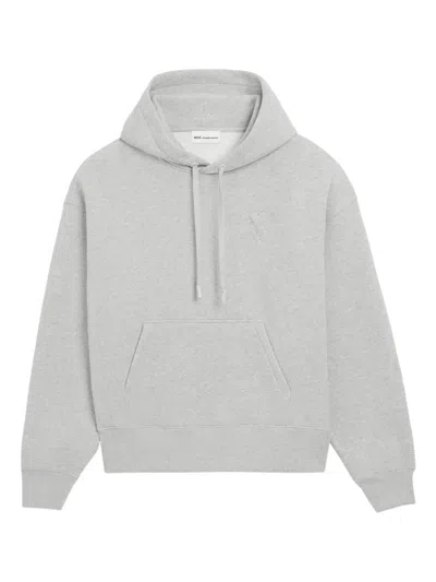 Ami Alexandre Mattiussi Ami Paris Ami De Coeur Cotton Hoodie In Gray
