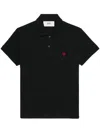 Ami Alexandre Mattiussi Ami Paris Ami De Coeur Cotton Polo Shirt In Black