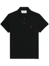 Ami Alexandre Mattiussi Ami Paris Men Black Polo Shirt With Adc Embroidery At The Front In Cotton Man In Black
