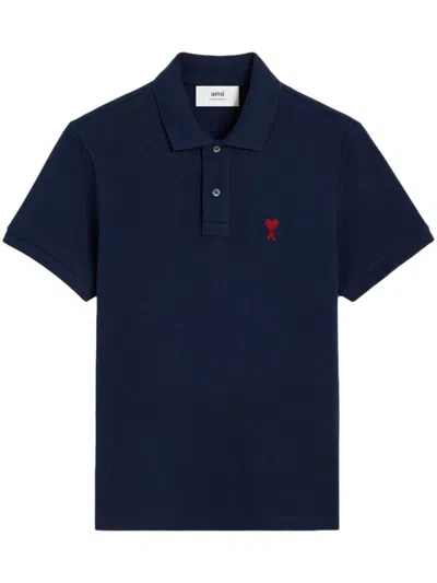 Ami Alexandre Mattiussi Ami De Coeur Short-sleeved Polo T-shirt In Animal Print