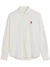 Ami Alexandre Mattiussi Classic Long Sleeve Shirt Button Down Collar With Embroidered Adc In White