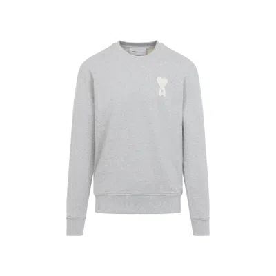 Ami Alexandre Mattiussi Ami Paris Ami De Coeur Cotton Sweatshirt In Gray