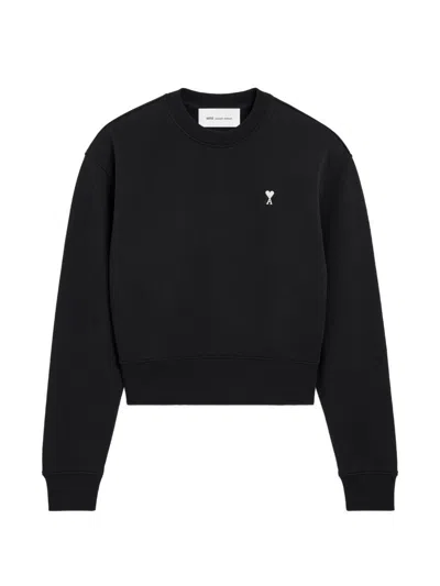 Ami Alexandre Mattiussi Ami Paris Ami De Coeur Cotton Sweatshirt In Black
