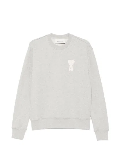 Ami Alexandre Mattiussi Ami Paris Ami De Coeur Cotton Sweatshirt In Gray
