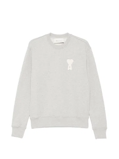 Ami Alexandre Mattiussi Ami Paris Ami De Coeur Cotton Sweatshirt In Gray