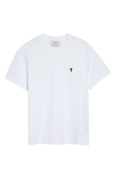 Ami Alexandre Mattiussi Ami Paris Men Ami De Coeur T-shirt In Organic Cotton Jersey In White